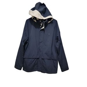 Lacoste Blue Polyamide Insulated Windbreaker Hoodie Track Jacket Men Size UK 50